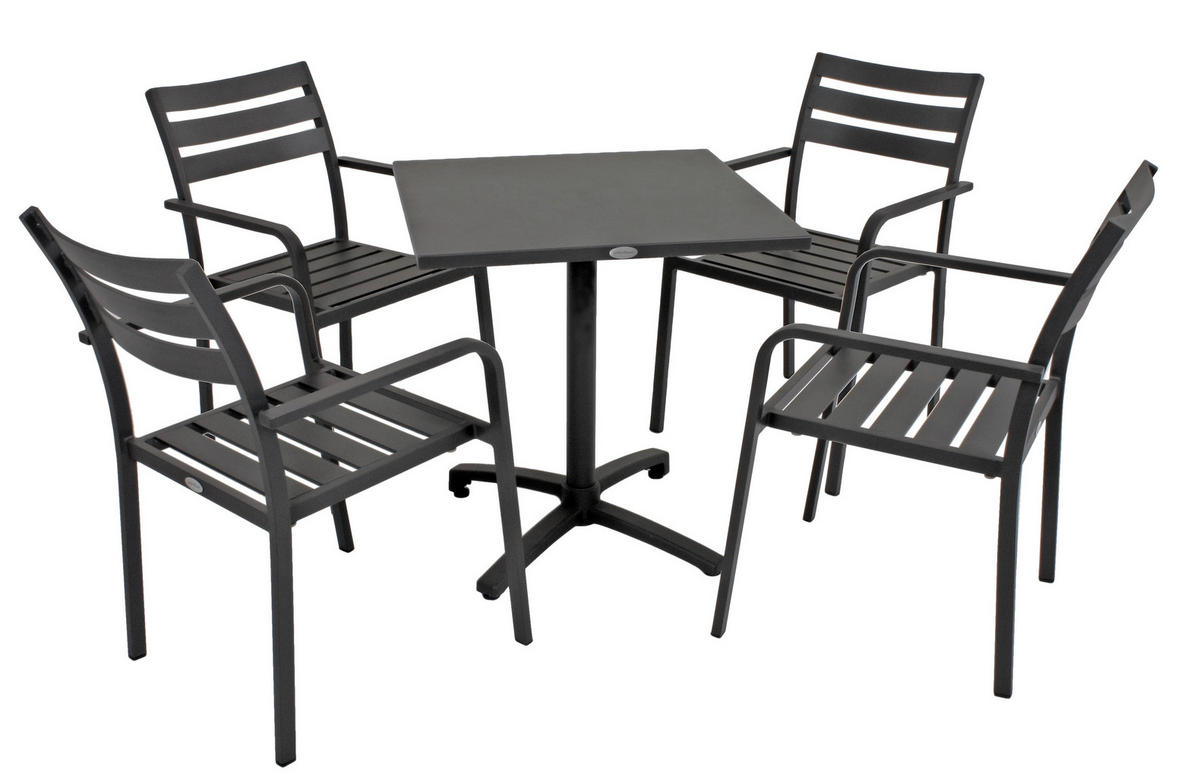 GARTENSET Aluminium  - Anthrazit/Schwarz, Basics, Metall (55/88/63cm) - Gardenson