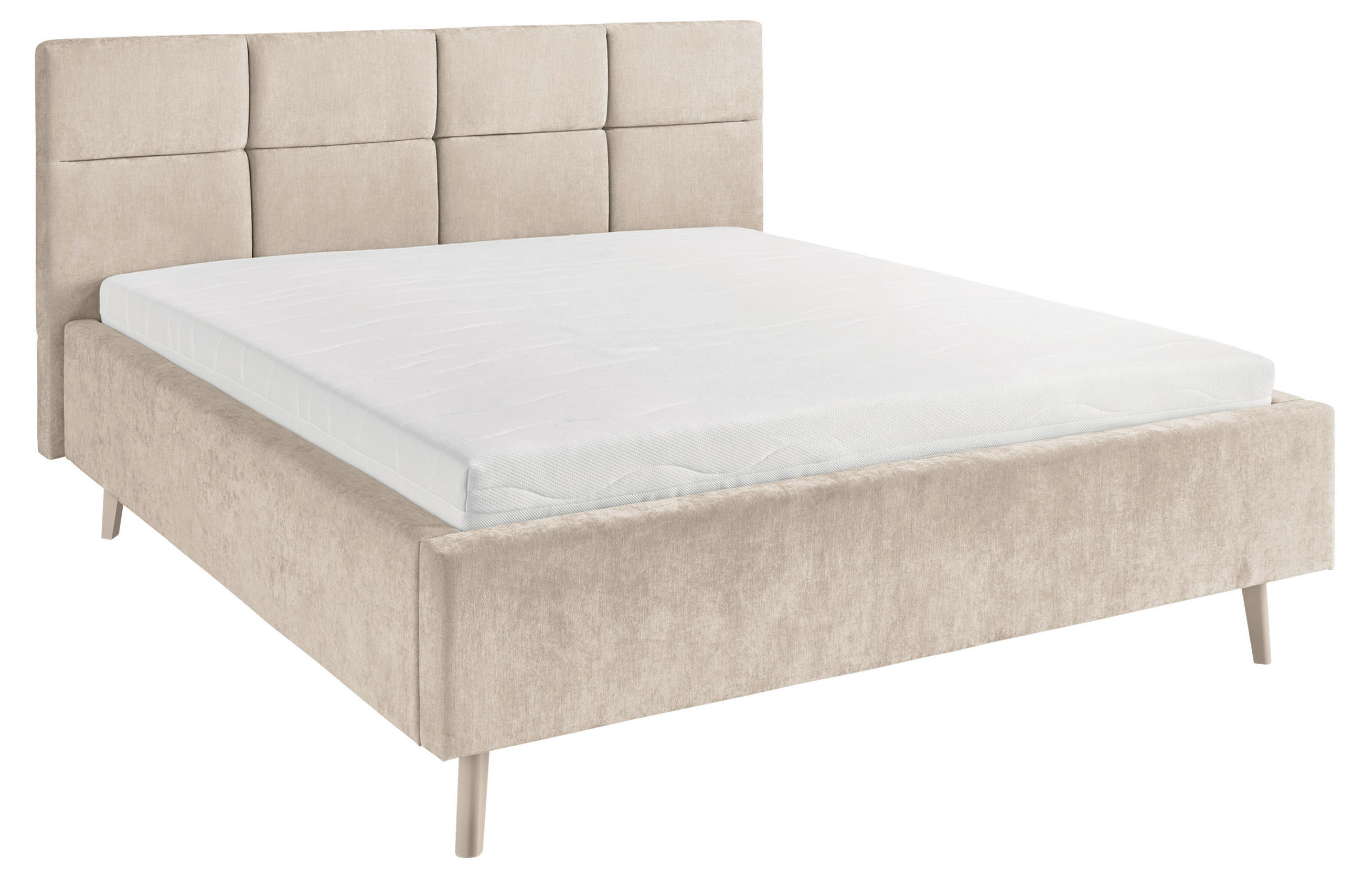 POLSTERBETT 140/200 cm,  in Beige,  - Sandfarben/Beige, KONVENTIONELL, Holz/Textil (140/200cm) - SetOne by Musterring