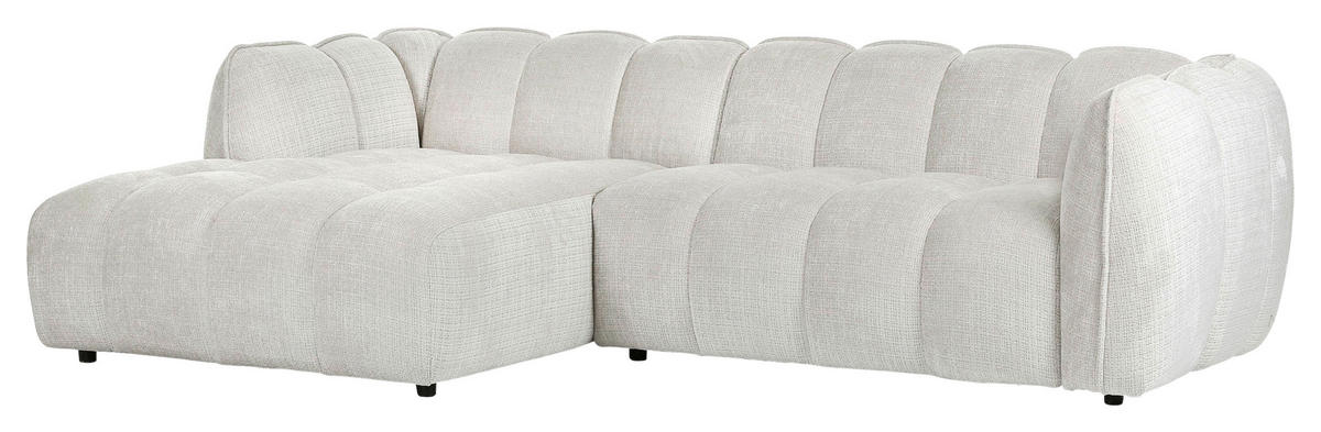 ECKSOFA Chenille Creme  - Creme/Schwarz, Konventionell, Kunststoff/Textil (172/272cm) - Carryhome