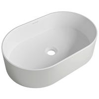 WASCHBECKEN  - Weiss/Edelstahlfarben, Basics, Stein (55/14/35cm) - Dieter Knoll