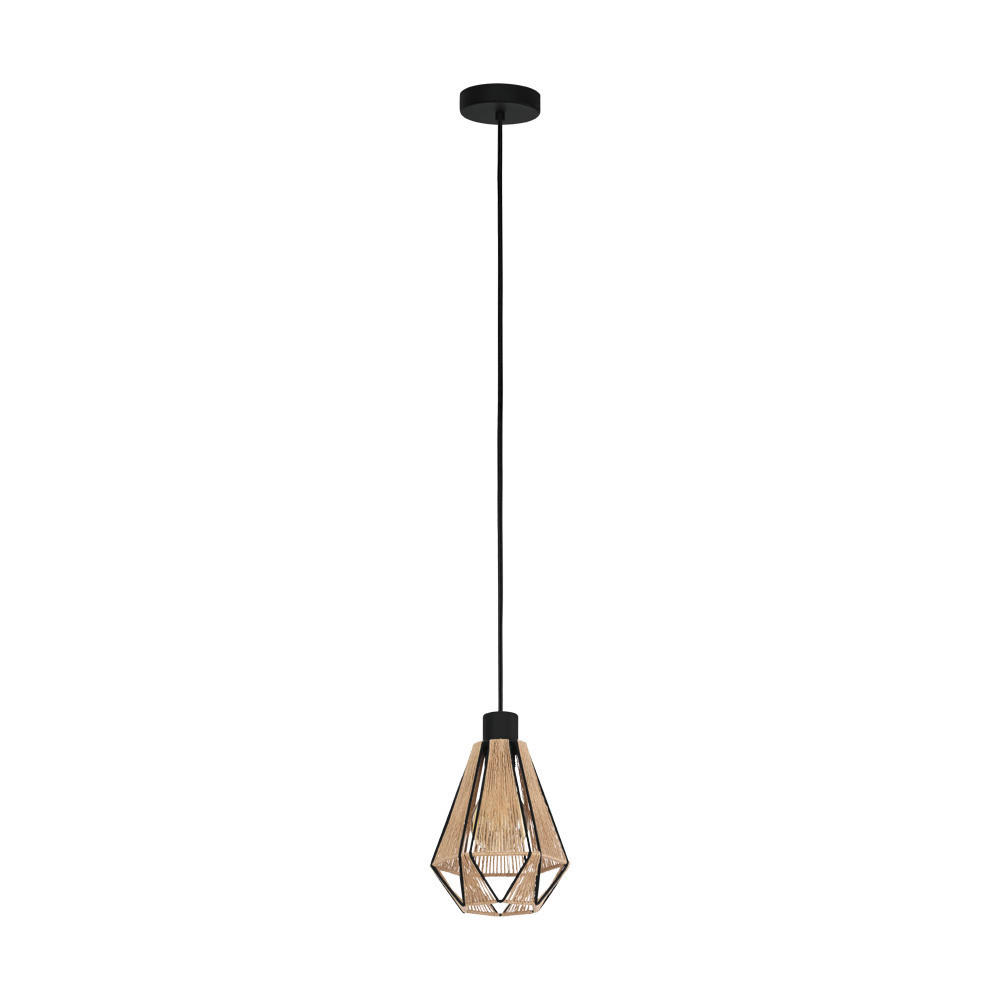 HÄNGELEUCHTE 17/14,5/110 cm  - Schwarz/Braun, Basics, Textil/Metall (17/14,5/110cm)