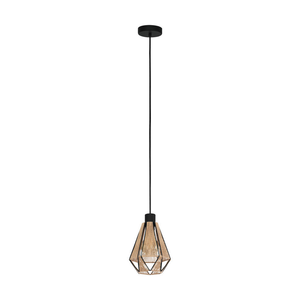 HÄNGELEUCHTE 17/14,5/110 cm  - Schwarz/Braun, Basics, Textil/Metall (17/14,5/110cm)