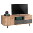 TV-ELEMENT 155/55/52 cm  - Dunkelgrau/Schwarz, Design, Holzwerkstoff/Kunststoff (155/55/52cm) - Carryhome