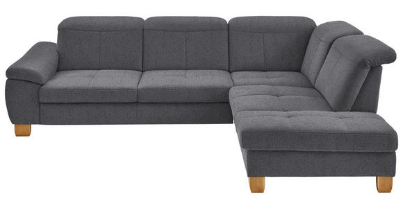 ECKSOFA in Flachgewebe Grau  - Wildeiche/Grau, Natur, Holz/Textil (301/243cm) - Voleo