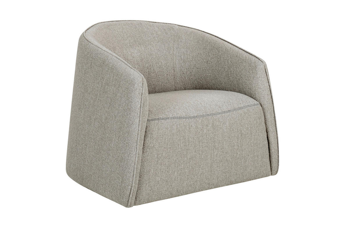 FÅTÖLJ i trä, textil brun, grå, vit  - vit/brun, Design, trä/textil (83/76/83cm) - Johann Jakob