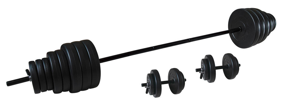 HANTELSET  - Schwarz, KONVENTIONELL, Kunststoff/Metall (149,5/25,5/25,5cm)