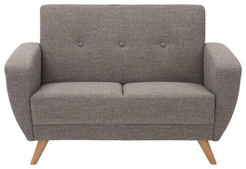 2-SITZER-SOFA Flachgewebe Grau  - Naturfarben/Grau, Design, Holz/Textil (136/85/82cm) - Max Winzer
