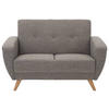 2-SITZER-SOFA in Flachgewebe Grau  - Naturfarben/Grau, Design, Holz/Textil (136/85/82cm) - Max Winzer