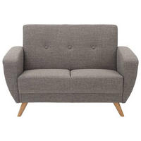 2-SITZER-SOFA in Flachgewebe Grau  - Naturfarben/Grau, Design, Holz/Textil (136/85/82cm) - Max Winzer