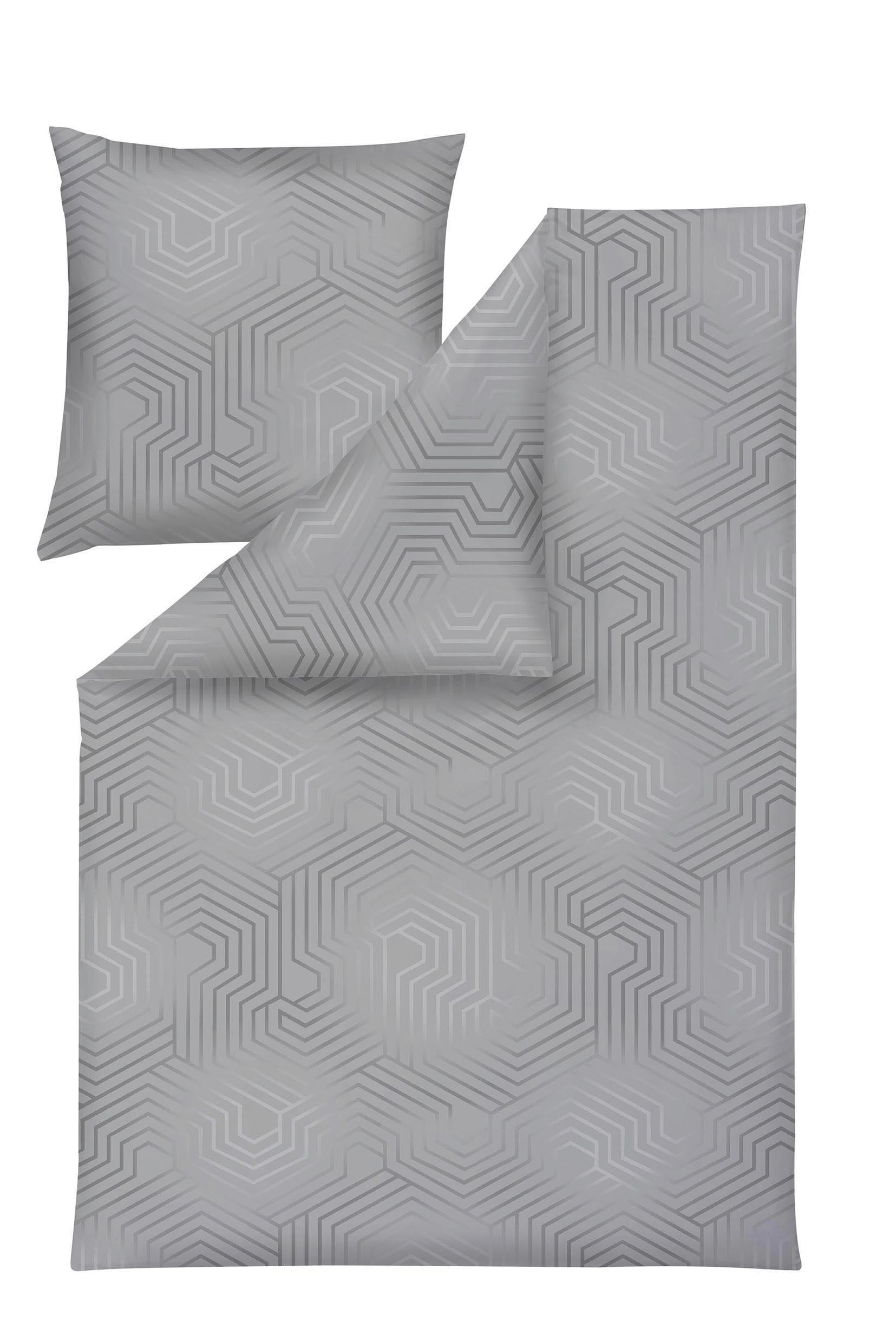 BETTWÄSCHE Atelier Makosatin 155/220 cm  - Silberfarben, Design, Textil (155/220cm) - Estella