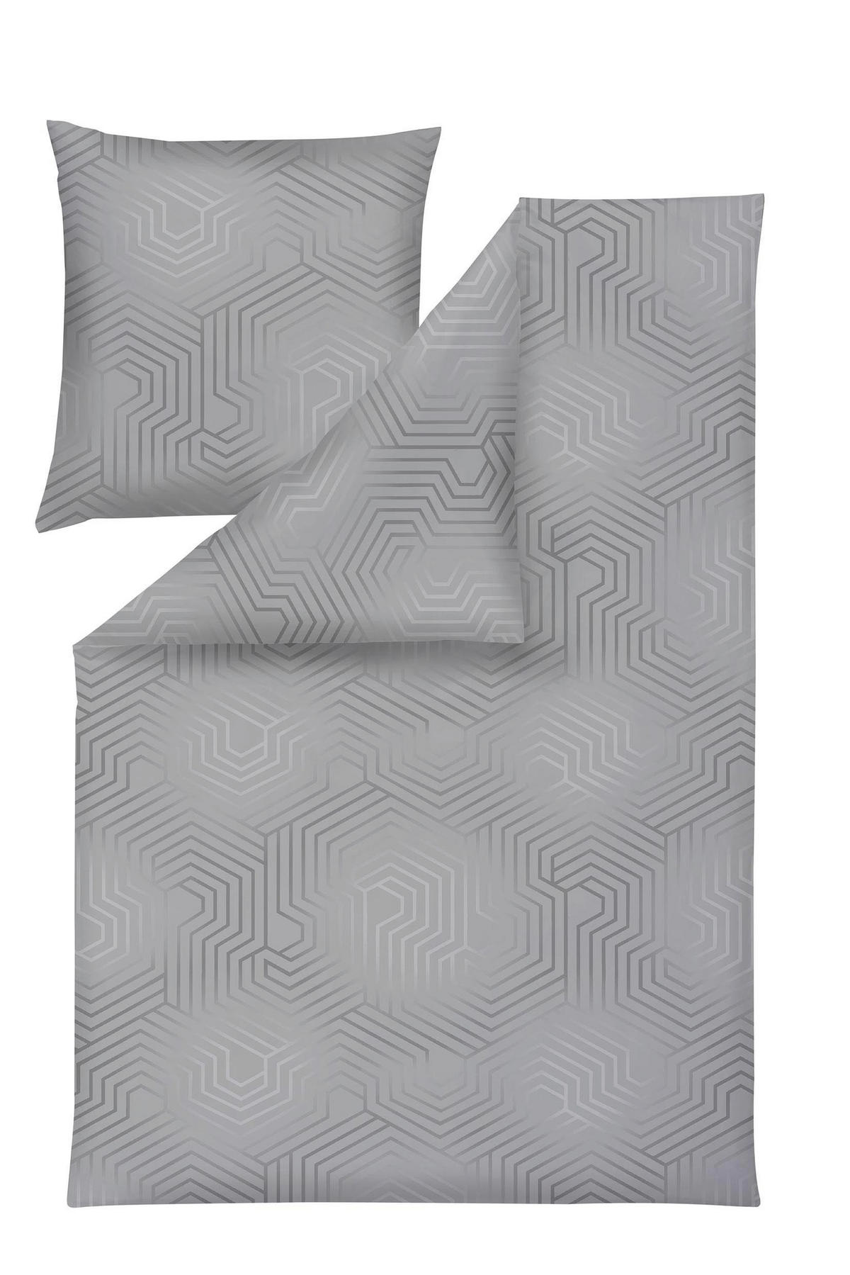 BETTWÄSCHE Atelier Makosatin 155/220 cm  - Silberfarben, Design, Textil (155/220cm) - Estella
