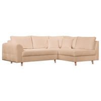 ECKSOFA Ariella in Bouclé Beige Rückenkissen  231/161 cm  - Beige/Naturfarben, Design, Holz/Textil (231/161cm) - P & B
