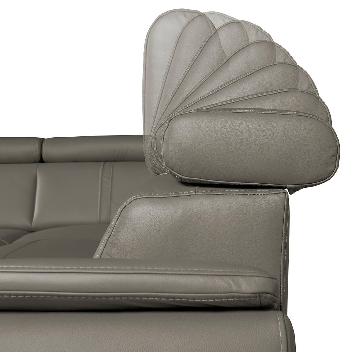 ECKSOFA  in Echtleder Schlammfarben  - Schlammfarben/Schwarz, Design, Leder/Holz (265/265cm) - Livetastic