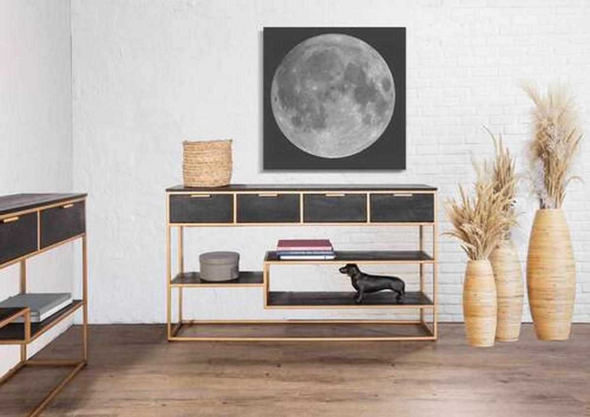 KONSOLENTISCH in Holz 141/33/80 cm   - Goldfarben/Schwarz, Design, Holz/Metall (141/33/80cm) - Lomoco