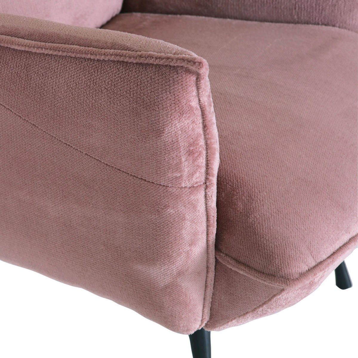 OHRENSESSEL in Plüsch Rosa  - Schwarz/Rosa, Konventionell, Textil/Metall (83/110/92cm) - MID.YOU