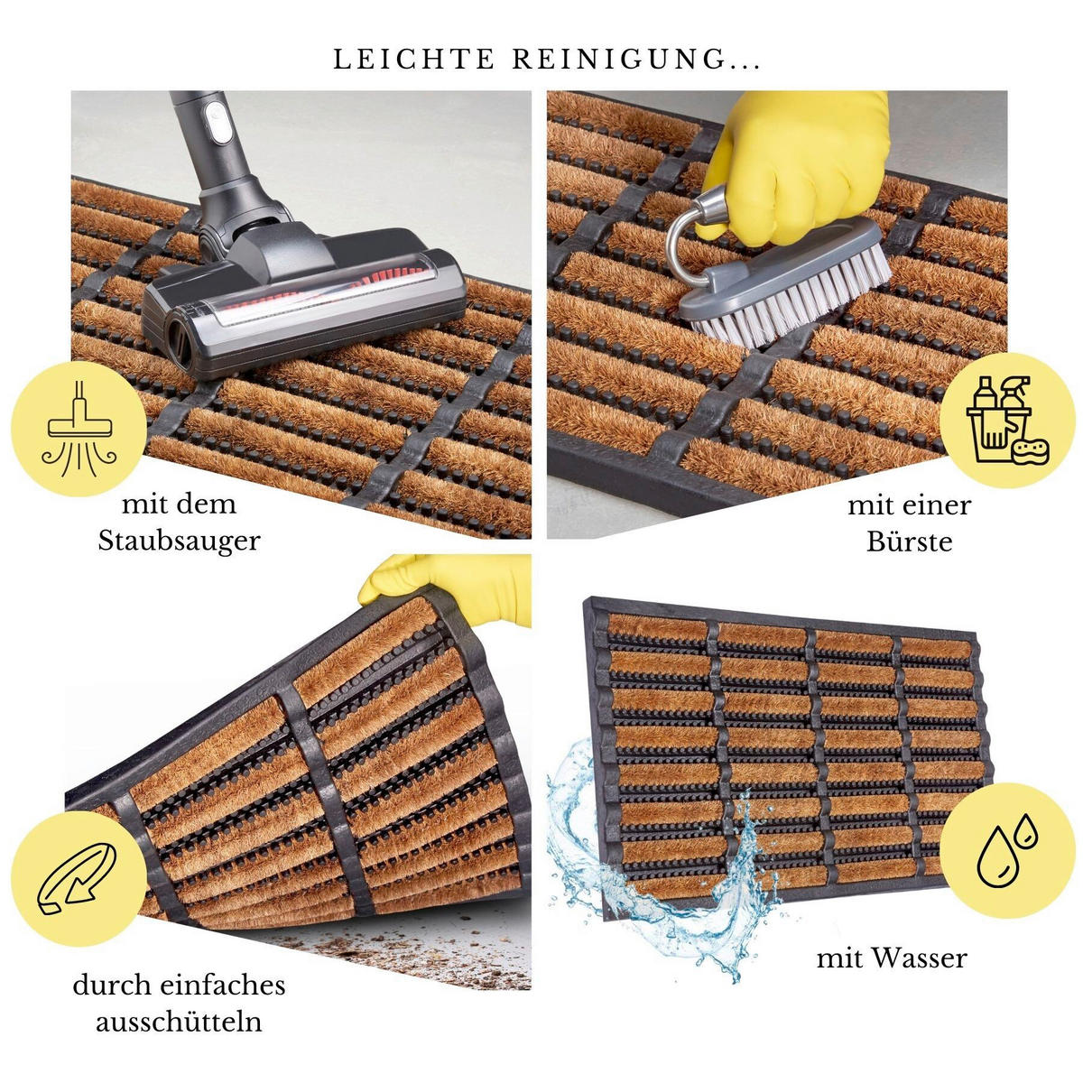 KOKOSMATTE 40/60 cm Mix Mats  - Hellbraun/Schwarz, Basics, Naturmaterialien/Kunststoff (40/60cm) - Hanse Home