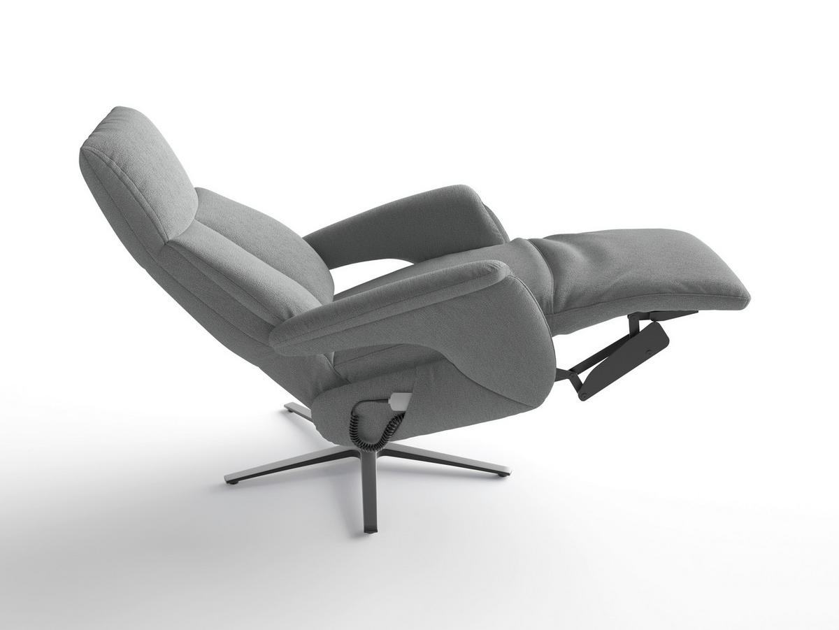 RELAXSESSEL Textil Grau  - Schwarz/Grau, Basics, Textil/Metall (75/110/85cm) - Sit & More