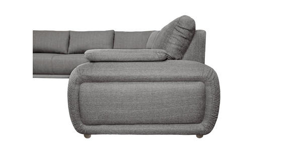 ECKSOFA Grau Struktur - Chromfarben/Grau, KONVENTIONELL, Textil/Metall (280/310cm) - Carryhome