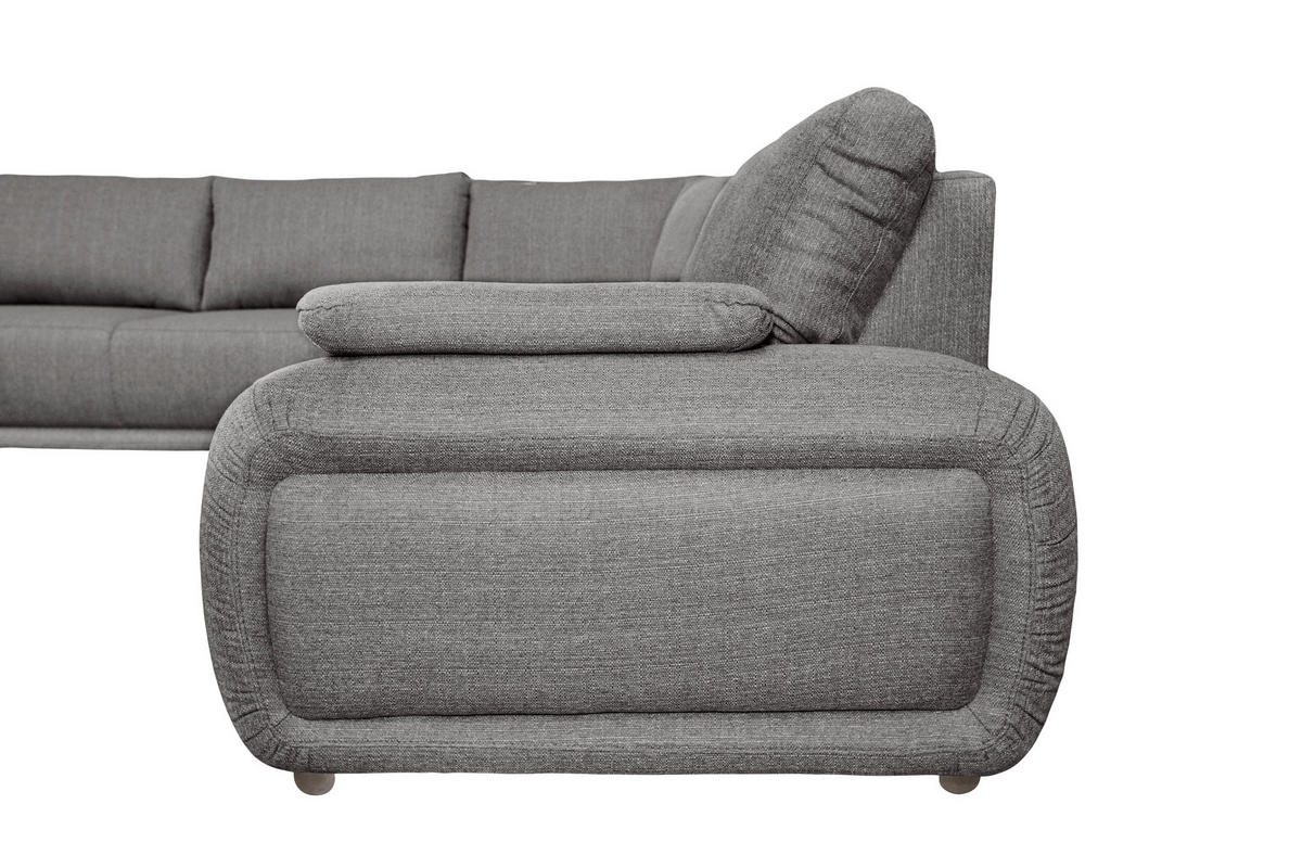 ECKSOFA Grau Struktur  - Chromfarben/Grau, KONVENTIONELL, Textil/Metall (280/310cm) - Carryhome