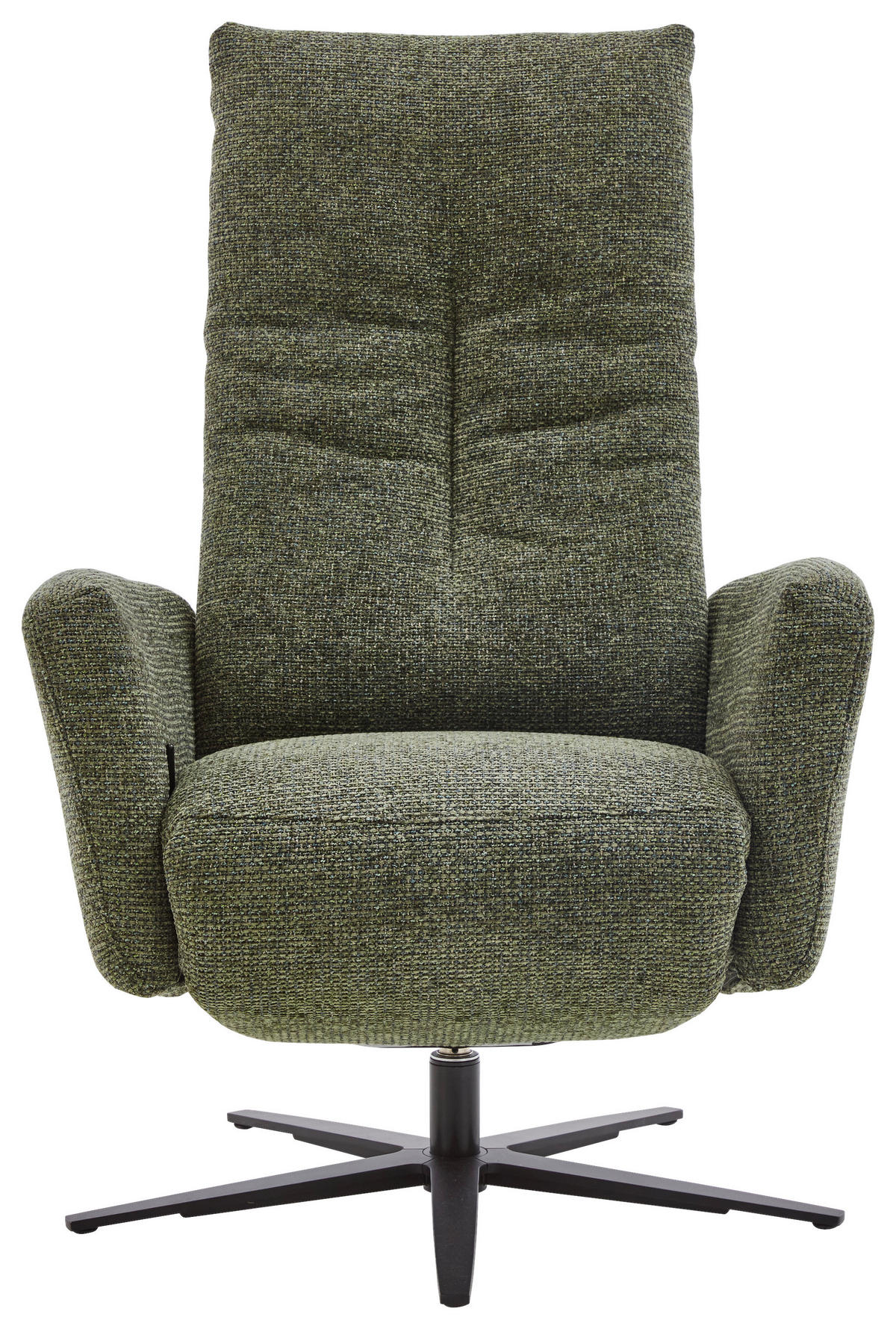 RELAXSESSEL Chenille Relaxfunktion, Kopfteilverstellung, Rücken echt    - Schwarz/Grün, KONVENTIONELL, Textil/Metall (78/111/86cm) - Valdera