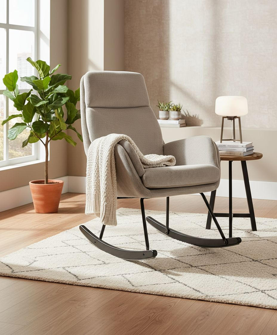 SCHAUKELSESSEL in Cord Schwarz, Hellgrau  - Hellgrau/Schwarz, Design, Holz/Textil (70/105/87cm) - Livetastic