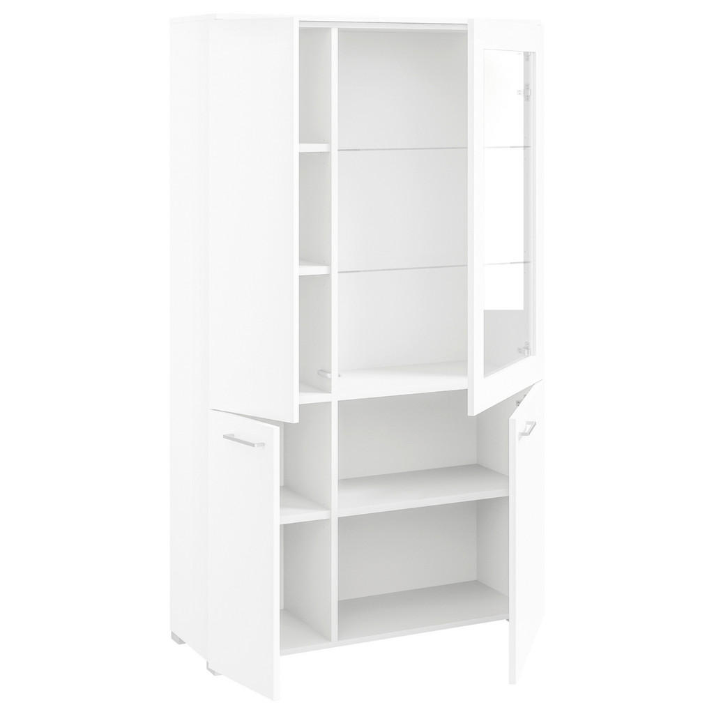 Thumbnail - Cantus Vitrine, Weiß, Metall, 8 Fächer, 100x143.3x41.9 cm, Made in Germany, stehend, in verschiedenen Holzdekoren erhält...