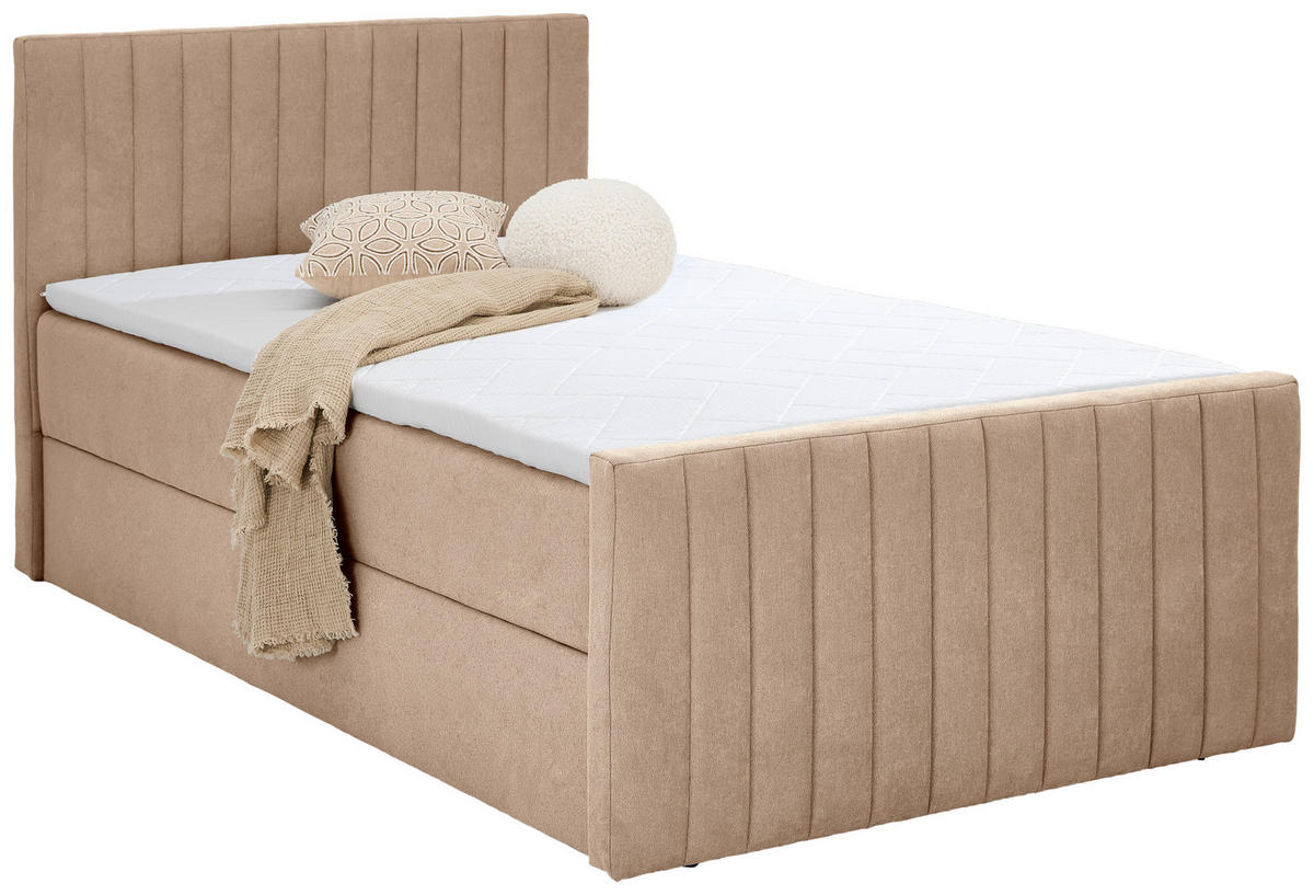 BOXBETT 120/200 cm  in Beige  - Beige/Schwarz, KONVENTIONELL, Kunststoff/Textil (120/200cm) - Boxxx