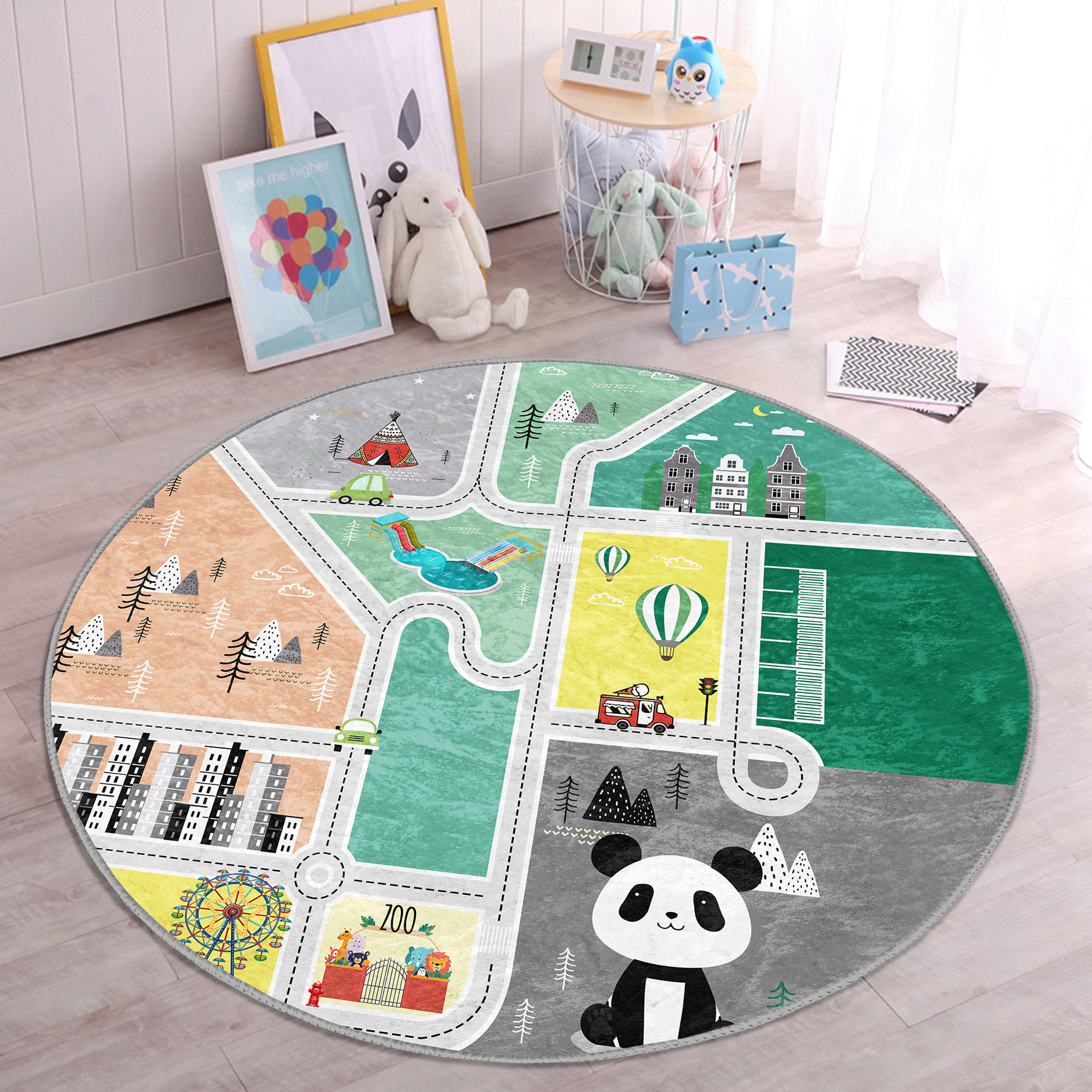KINDERTEPPICH  Wohnzimmer 120/120 cm Multicolor rund  - Multicolor, Basics, Textil (120/120cm)