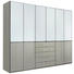 DREHTÜRENSCHRANK in Grau, Weiß - Chromfarben/Weiß, Design, Glas/Holzwerkstoff (300/236/58cm) - Novel DREHTÜRENSCHRANK in Grau, Weiß - Chromfarben/Weiß, Design, Glas/Holzwerkstoff (300/236/58cm) - Novel