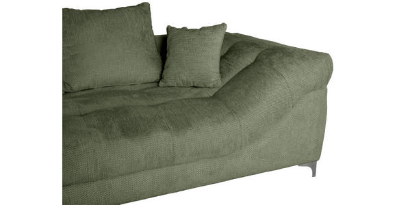 ECKSOFA in Chenille Dunkelgrün 227/329 cm - Chromfarben/Dunkelgrün, KONVENTIONELL, Textil/Metall (227/329cm) - Carryhome