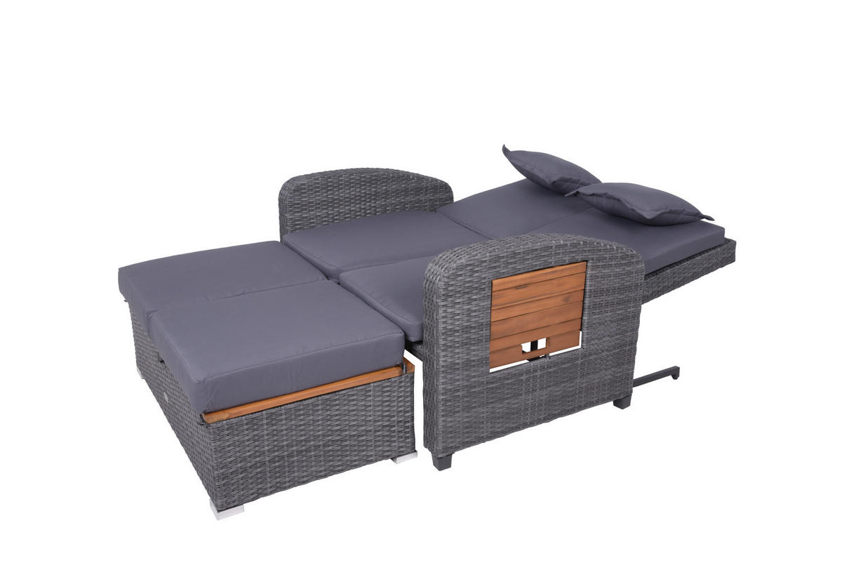 LOUNGEGARNITUR   116/95/118 cm Akazie massiv Stahl  - Dunkelgrau/Anthrazit, Basics, Holz/Kunststoff (116/95/118cm) - Gardenson
