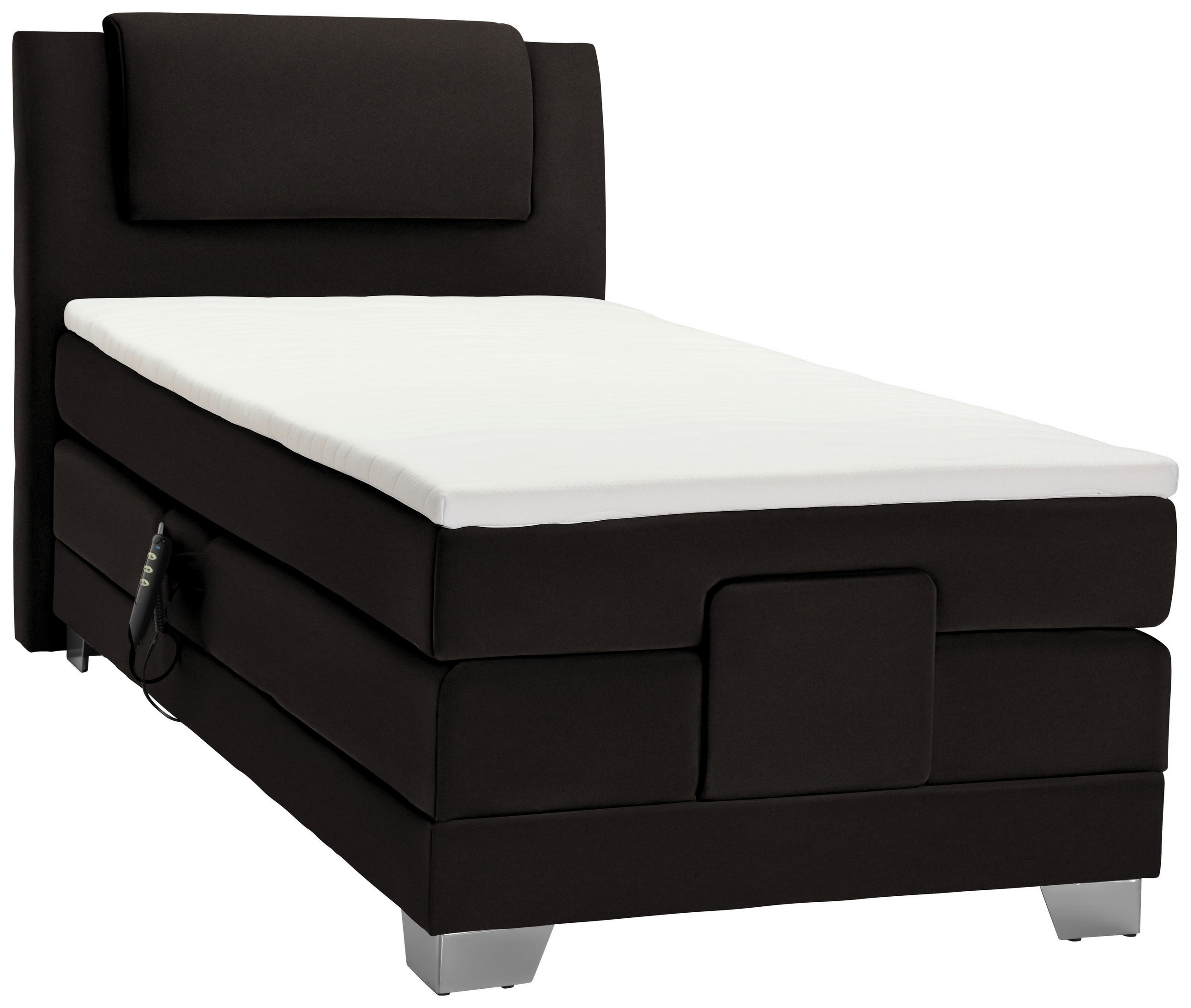 BOXSPRINGBETT 100/200 cm  in Anthrazit  - Anthrazit/Silberfarben, KONVENTIONELL, Kunststoff/Textil (100/200cm) - Esposa