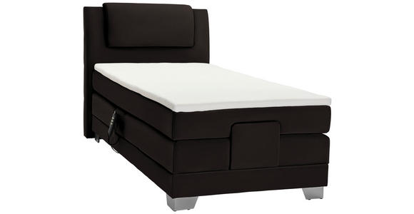 BOXSPRINGBETT 100/200 cm  in Anthrazit  - Anthrazit/Silberfarben, KONVENTIONELL, Kunststoff/Textil (100/200cm) - Esposa