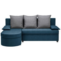 ECKSOFA Webstoff Dunkelblau, Dunkelgrau  - Dunkelgrau/Anthrazit, Trend, Textil (159/196cm) - Ti'me