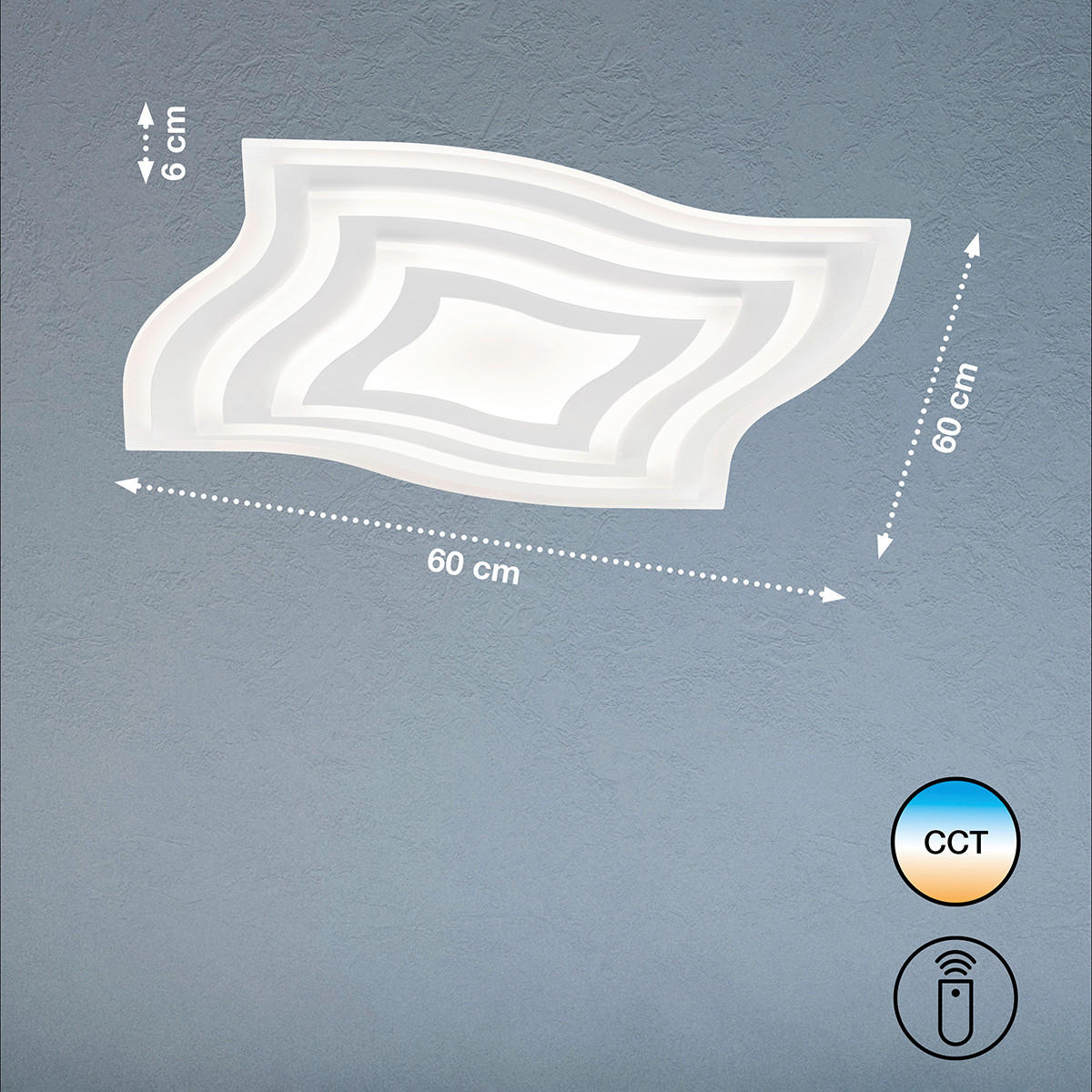 LED-DECKENLEUCHTE     - Weiss, Design, Kunststoff (60/60cm) - Fischer & Honsel