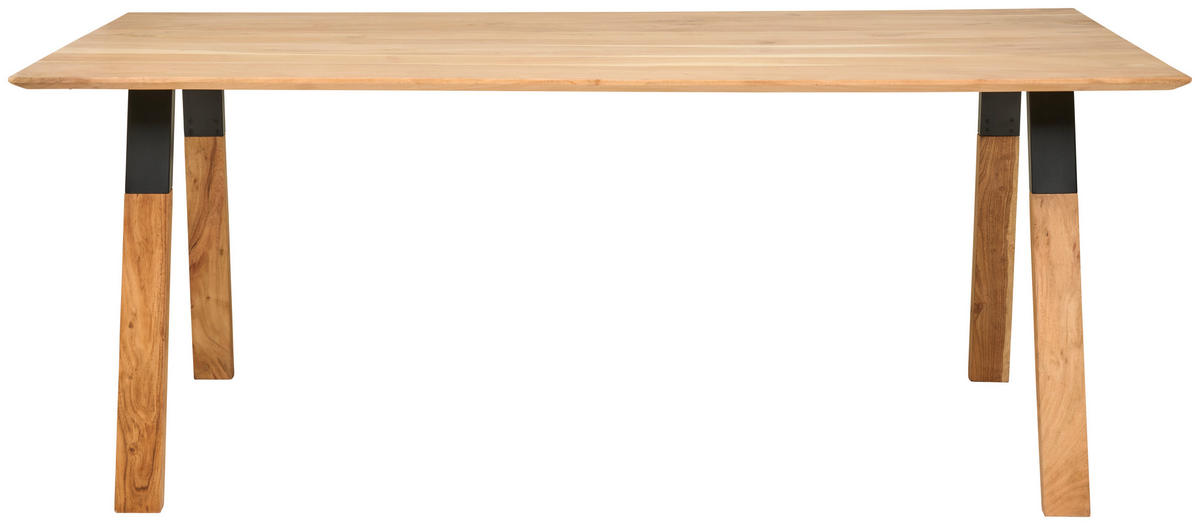 ESSTISCH Holz, Metall 200/100/76 cm  - Schwarz/Naturfarben, Modern, Holz/Metall (200/100/76cm) - Livetastic