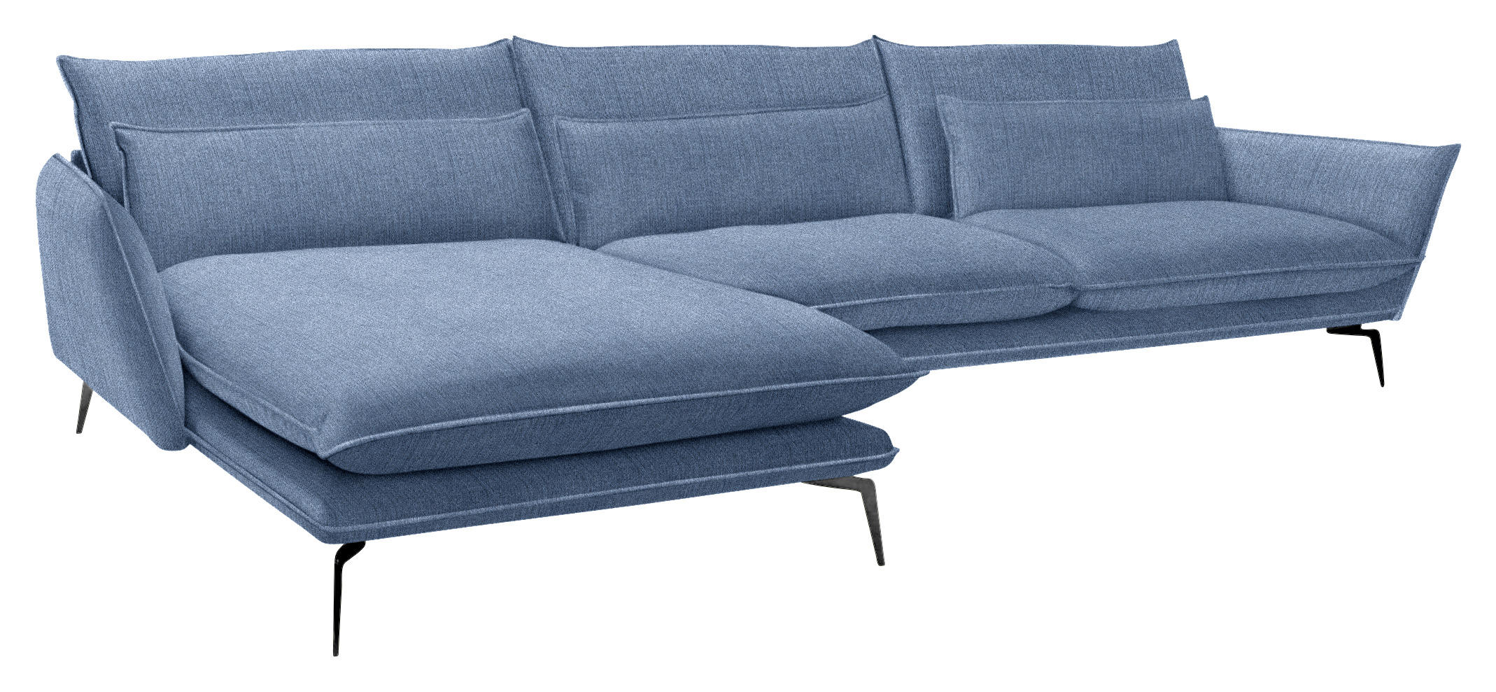 HÖRNSOFFA i tyg blå  - blå/svart, Design, metall/textil (165/338cm) - Livetastic