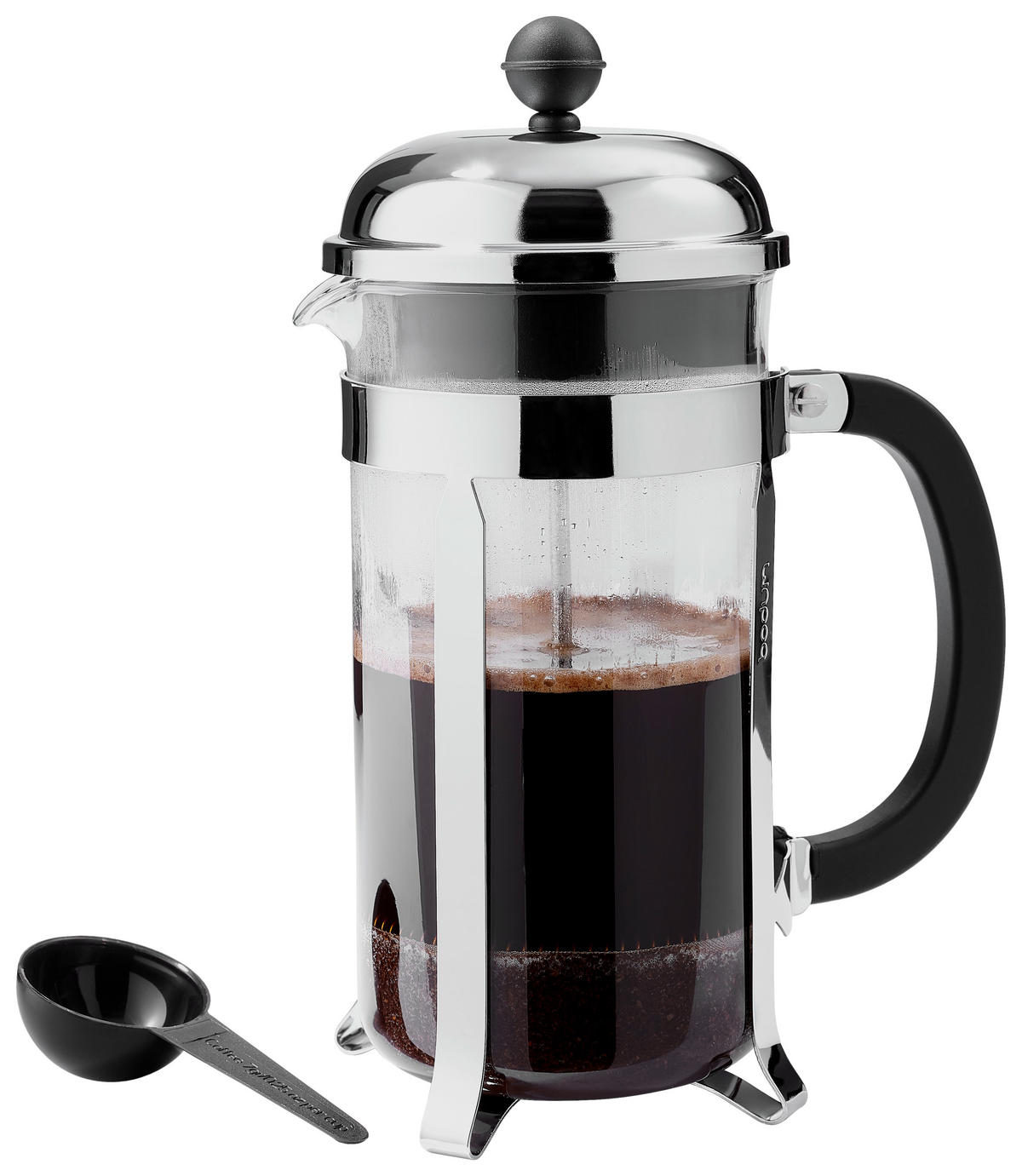 ŠLEHAČ NA MLÉČNOU PĚNU  - černá/průhledné, Basics, kov/plast (12,6/19,3/10,4cm) - Leonardo