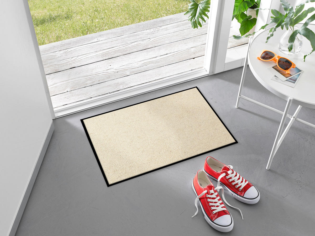 FUSSMATTE  40/60 cm  Beige  Uni  - Beige, KONVENTIONELL, Kunststoff/Textil (40/60cm) - wash+dry