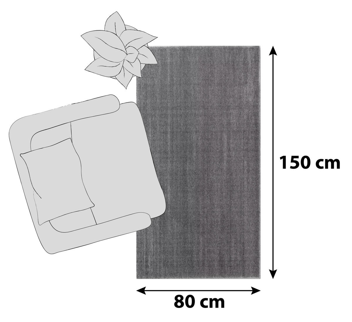 HOCHFLORTEPPICH 80/150 cm Joy Grau  - Grau, KONVENTIONELL, Textil (80/150cm) - Schöner Wohnen