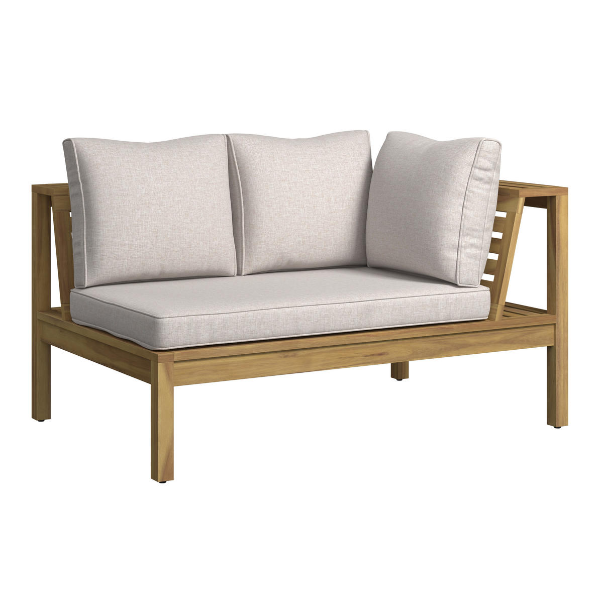 LOUNGEGARNITUR  240/160 cm   - Akaziefarben/Grau, Modern, Holz/Kunststoff (240/160cm) - Gardenson