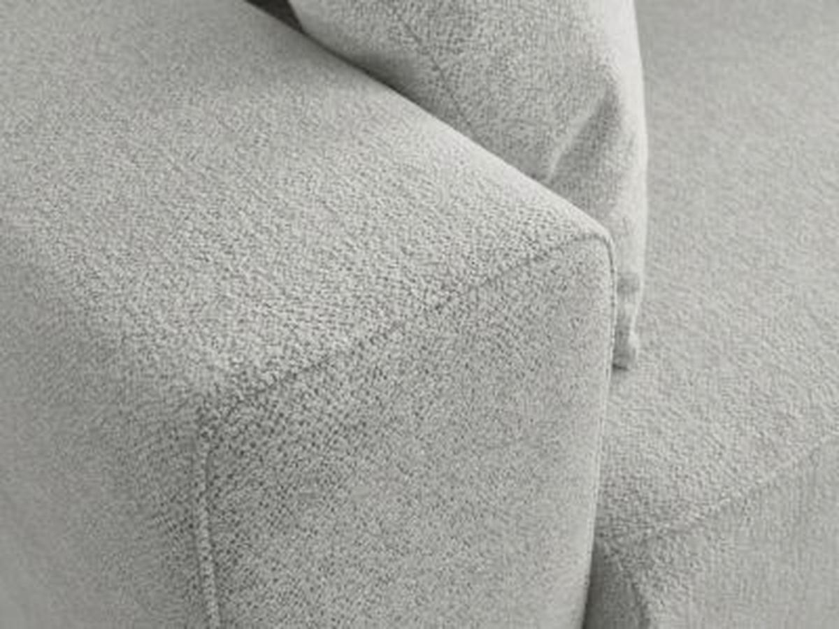 ECKSOFA Ottomane rechts  ATILLA Hellgrau Flachgewebe  - Hellgrau/Schwarz, MODERN, Kunststoff/Textil (244/149cm)