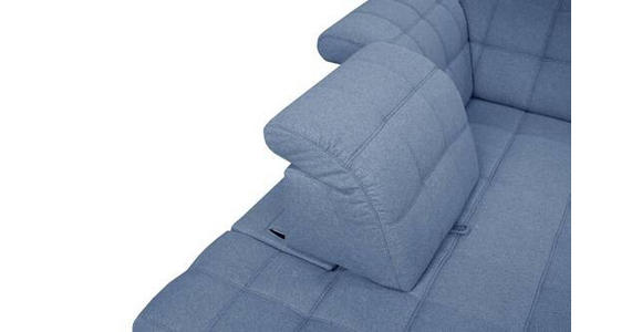 ECKSOFA in Webstoff Blau 216/297 cm - Blau/Schwarz, Design, Holz/Textil (216/297cm) - Xora