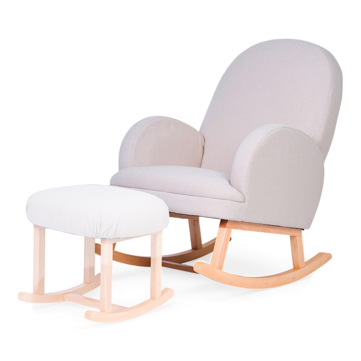 SCHAUKELSTUHL in Teddystoff Beige  - Birkefarben/Beige, Basics, Holz/Textil (71/86/97.5cm) - Childhome