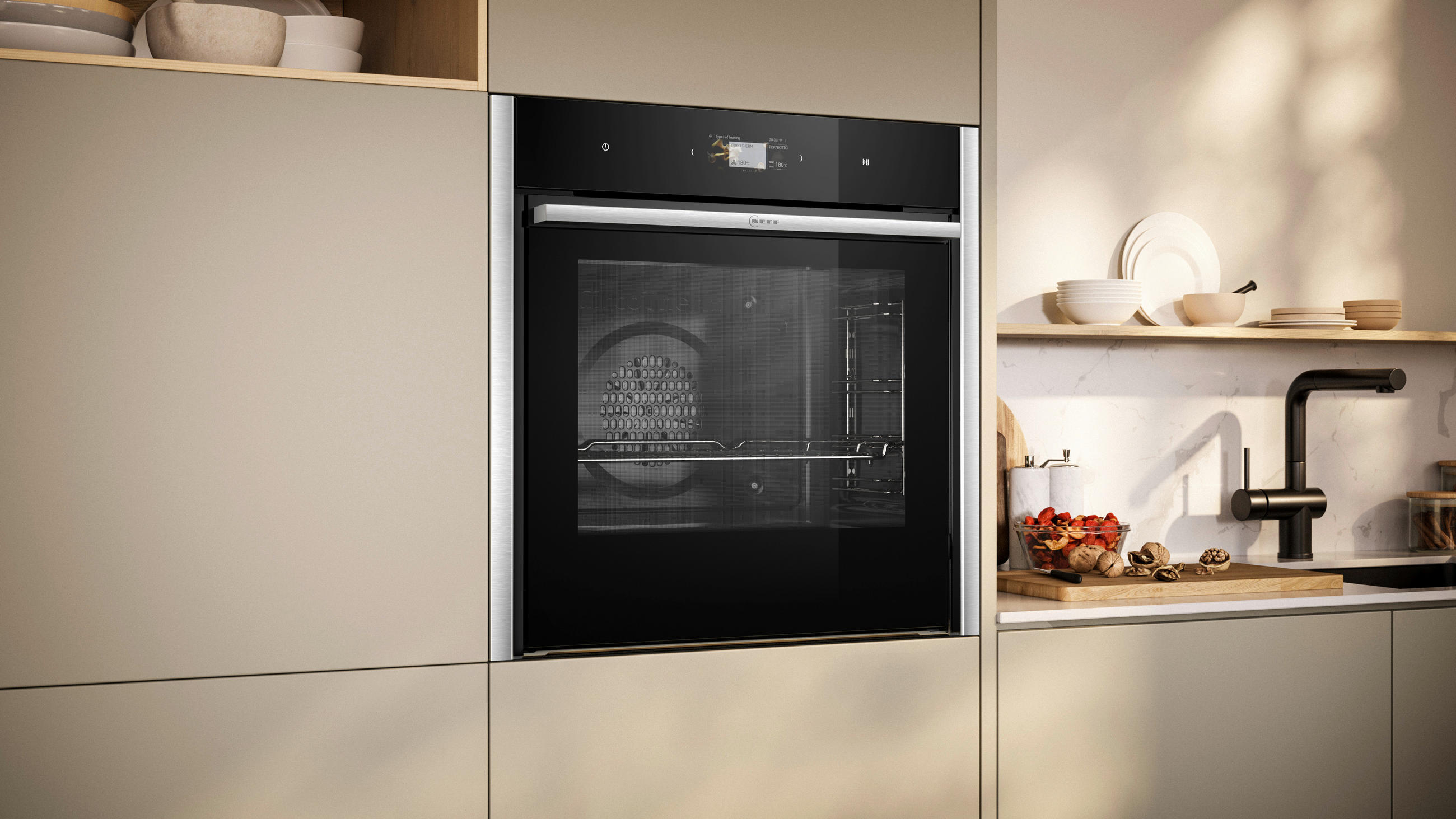 EINBAUBACKOFEN B64CS71N0  - Edelstahlfarben/Schwarz, Basics, Metall (59,5/59,6/54,8cm) - Neff