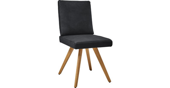 STUHL in Mikrofaser Textil, Holzwerkstoff - Eichefarben/Dunkelgrau, Design, Holzwerkstoff/Textil (46/94/58cm) - Dieter Knoll