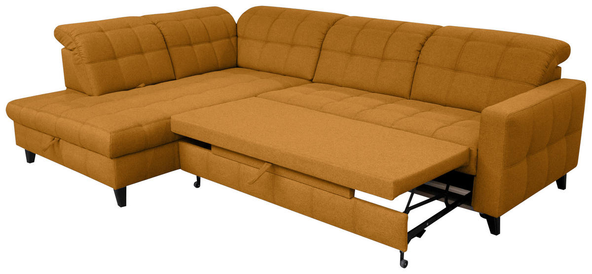 SAROKKANAPÉ textil sárga  - sárga/fekete, Design, textil/fa (216/297cm) - Xora