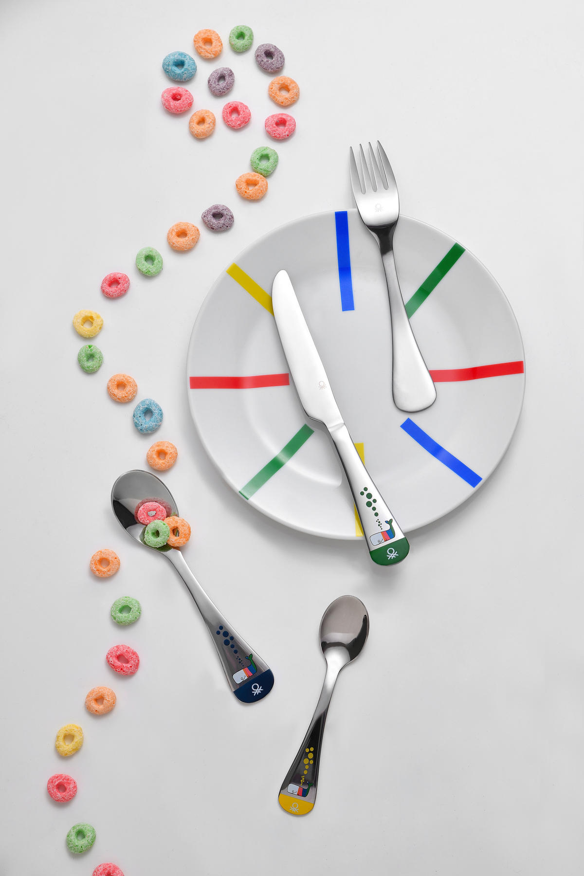 BESTECKSET RAINBOW  4-teilig  - Edelstahlfarben, Basics, Metall (13.3/20/2.7cm) - Benetton