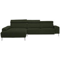 ECKSOFA  in Webstoff Grün  205/308 cm  - Alufarben/Grün, Design, Textil/Metall (205/308cm) - Sedda