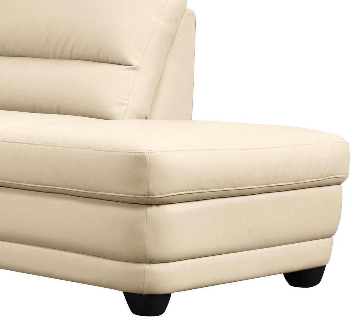 ECKSOFA in Lederlook Beige  - Beige, Design, Kunststoff/Textil (245/225cm) - Livetastic